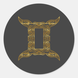 Adesivo Gemini Zodiac - Tribal Dourado