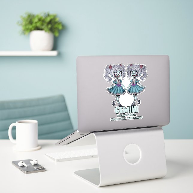 Adesivo Gemini Zombies (Laptop na mesa)
