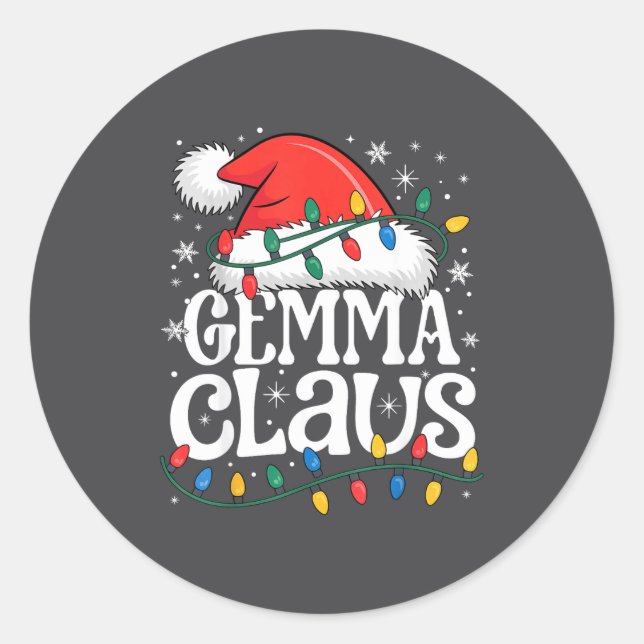 Adesivo Gemma Claus Funny Xmas Christmas Grandma Holiday S (Frente)