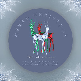 Adesivo Gemstone Crystal Reindeer Endereço de Regresso de 