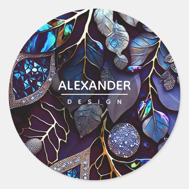 Adesivo Gemstones Cristais Iridescentes, Azul, Lavanda (Frente)