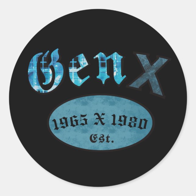 Adesivo Gen X Est. 1965 x 1980 (Frente)