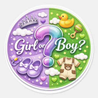 Adesivo Gender Reveal Party Sticker – Girl or Boy?