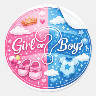 Adesivo Gender Reveal Sticker – Girl or Boy?