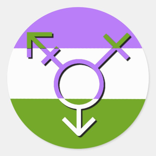 Adesivo Genderqueer LGBTQA da Revolução de Gênero Não-Biná (Frente)