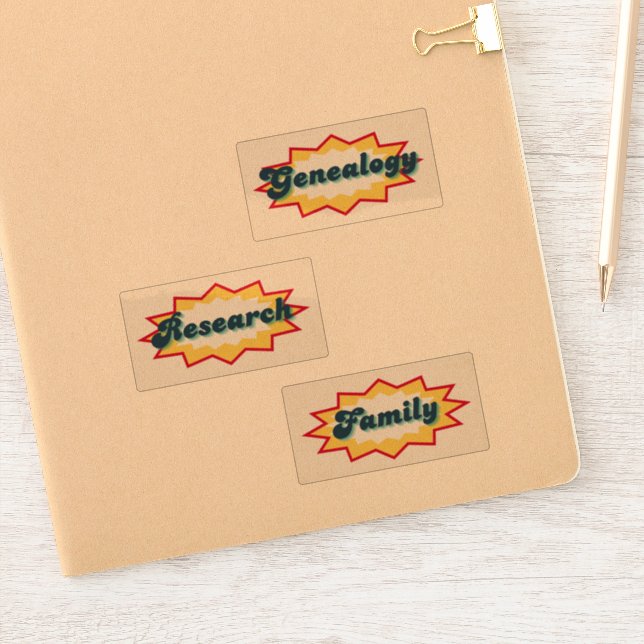 Adesivo Genealogy, Research, Family, comic book pop design (Notebook)