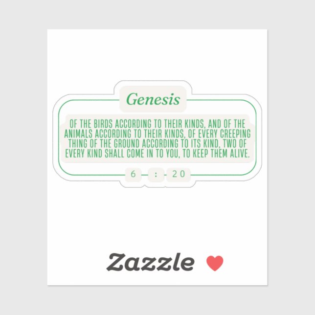 Adesivo Gênesis 6:20 (Folha)