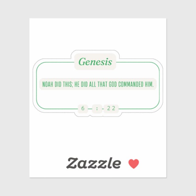 Adesivo Gênesis 6:22 (Folha)