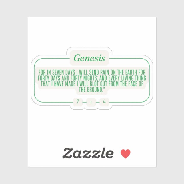 Adesivo Gênesis 7:4 (Folha)
