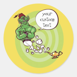 Adesivo gênio do desenho da lâmpada de aladim