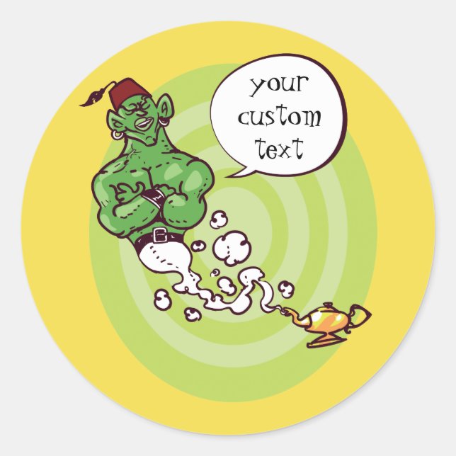 Adesivo gênio do desenho da lâmpada de aladim (Frente)