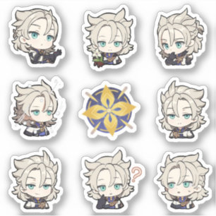 Adesivo Genshin Impact Chibi Albedo Stickers