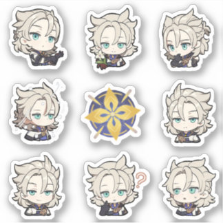 Adesivo Genshin Impact Chibi Albedo Stickers