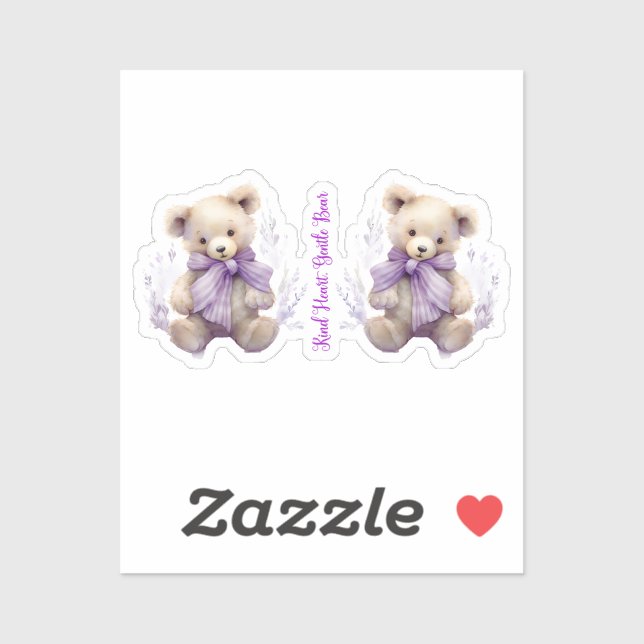 Adesivo Gentilador de Urso Cardíaco - Design de Urso Bonit (Folha)