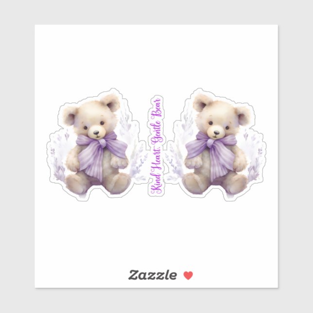 Adesivo Gentilador de Urso Cardíaco - Design de Urso Bonit (Folha)