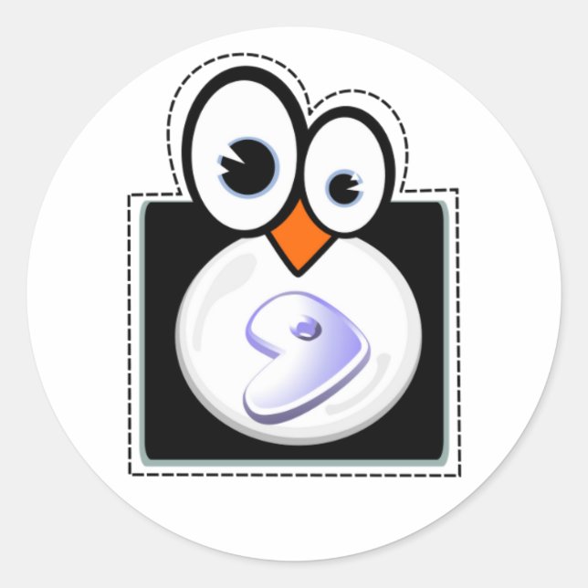 Adesivo Gentoo Linux Penquin (Frente)