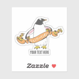 Adesivo Gentoo penguin Japonês escrevendo Kanji