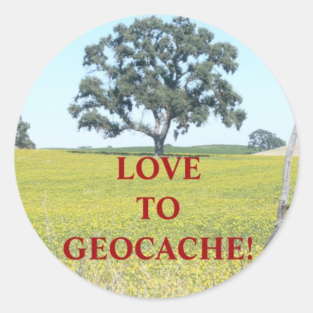 Adesivo GEOCACHE STICKER, "Amor ao Geocache" (Frente)