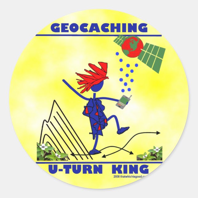 Adesivo Geocaching U Turn King (Frente)