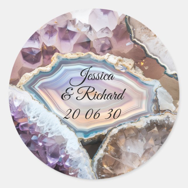 Adesivo Geode Crystal Wedding Personalized Sticker (Frente)