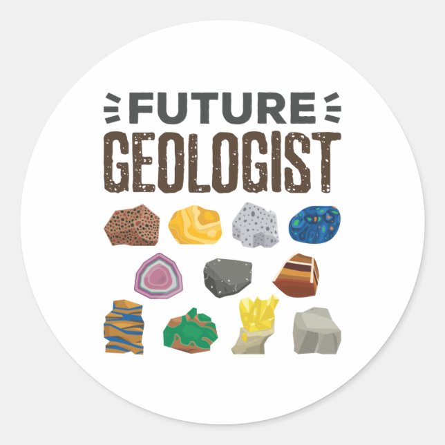 Adesivo Geologista Futuro Rocha Gems (Frente)
