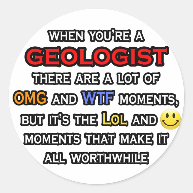 Adesivo Geólogo... OMG WTF LOL (Frente)