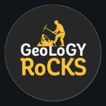 Adesivo Geology Rocks Funny Geological Science Puns<br><div class="desc">Geologia Rocks. Design de trocadilhos engraçados para aqueles que adoram estudar geologia e coletar tipos de rochas. Mercadorias legal e humorísticas para geeks e nerd de ciências da Terra. Perfeito para geólogos, professores universitários e alunos que se formam em ciência geológica. presente de Natal e excelente para família e amigos....</div>