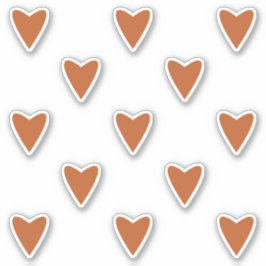 Adesivo Geometria no Amor - corações vermelhos ocre - reco