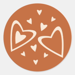 Adesivo Geometria no Amor - creme sobre ocrato vermelho -