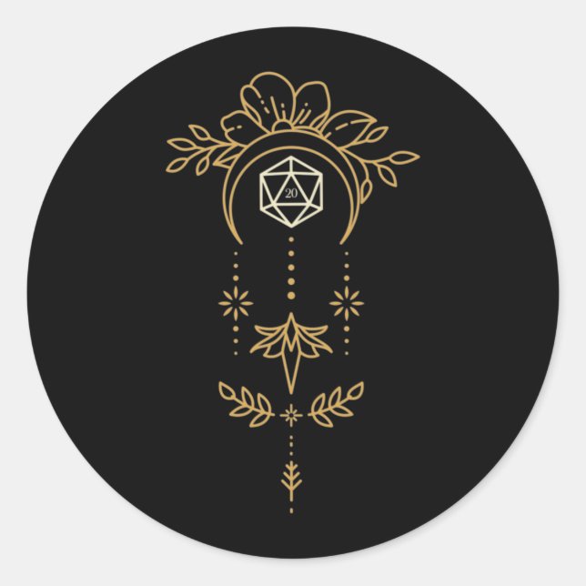 Adesivo Geometria Sagrada D20 Dice Tabletop RPG (Frente)