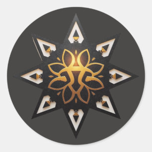 Adesivo 🌟 Geometria Sagrada Mandala - Ouro Star