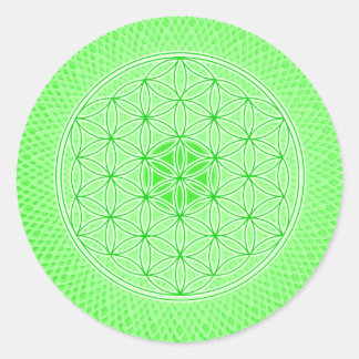 Adesivo Geometria Sagrada Psicodélica Verde Brilhante Mand