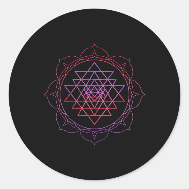 Adesivo Geometria Sagrada Sri Yantra Yoga Lotus Dala Psy G (Frente)