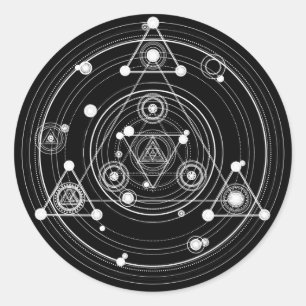 Adesivo Geometria sagrado do estilo oculto escuro