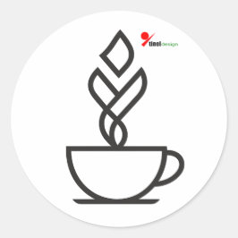 Adesivo Geometric Steam Coffee Cup – Minimalist Te