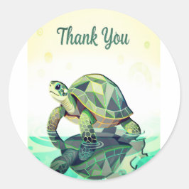 Adesivo Geometric Turtle “Thank You” Sticker – Modern Ocea