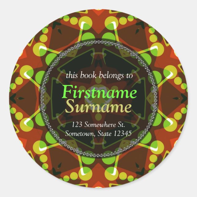 Adesivo Geométrico do Bookplate do Bolinhas (Frente)