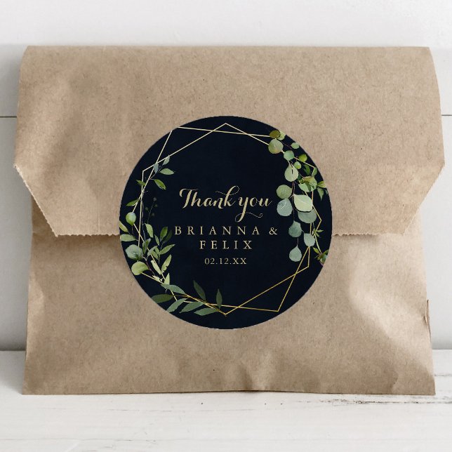 Adesivo Geométrico Dourado Azul Verde Obrigado Favor De Ca (Criador carregado)