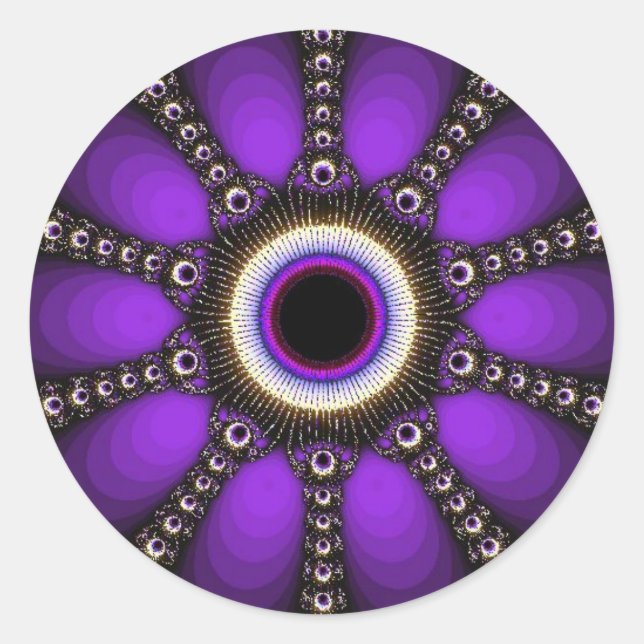 Adesivo Geométrico Fractal Roxo DIVERTIDO (Frente)