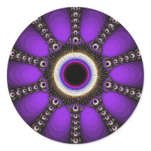 Adesivo Geométrico Fractal Roxo DIVERTIDO