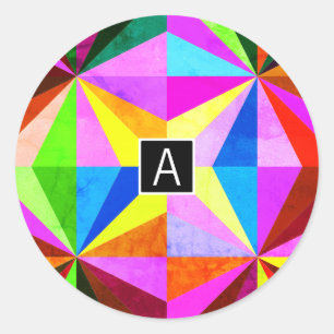 Adesivo Geométrico Multicolorido Moderno Colorido Monogr
