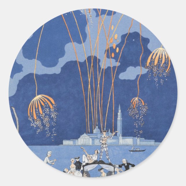 Adesivo George Barbier Fireworks Em Veneza 1924 (Frente)