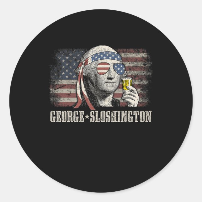 Adesivo George Sloshington Washington Funny 4 De Julho (Frente)
