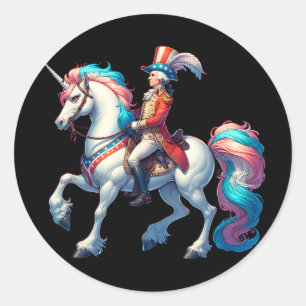 Adesivo George Washington Cavalgando Um Unicórnio 4 De Jul