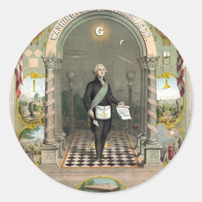 Adesivo George Washington como Freemason (Frente)