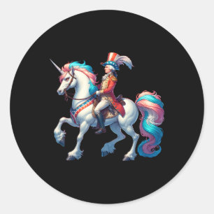 Adesivo George Washington Dirigindo Um Unicórnio 4 De Julh
