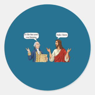 Adesivo George Washington Jesus Parecem Não