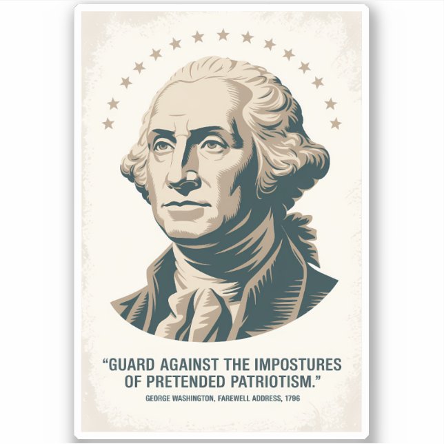 Adesivo George Washington Quote American President Art (Frente)