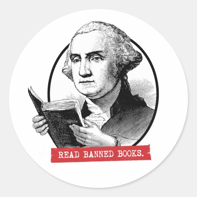 Adesivo George Washington Reads Livros Banidos (Frente)