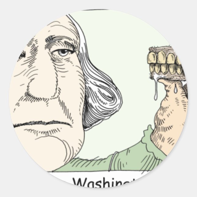 Adesivo George Washington Teeth Engraçados e Coleções (Frente)